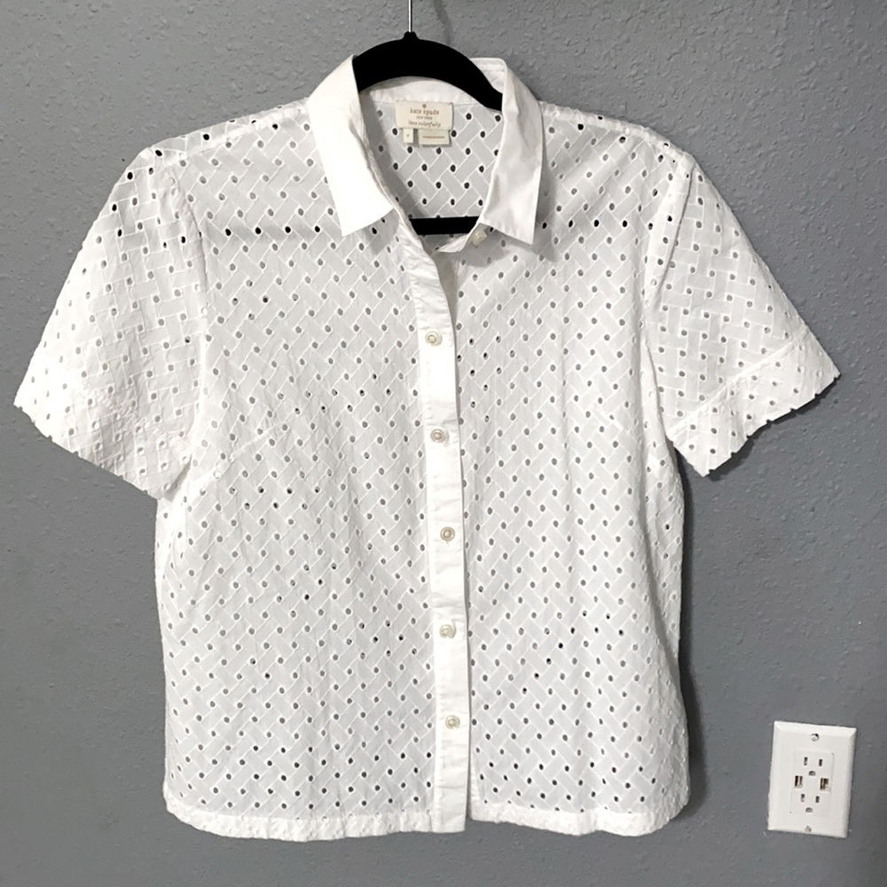♠️ kate spade white lace button down ♠️